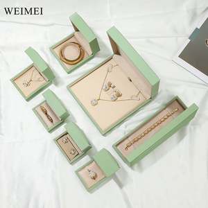 WEIMEI Vert PU Cuir Bijoux Cadeau Boîte Stockage Colliers Pendentifs Bracelets Anneaux Bracelet Pendentif Boîte - Product Image 3