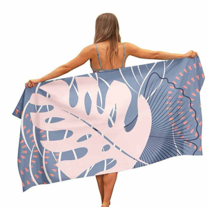 Commercio all'ingrosso di cotone 100% personalizzato stampato bagno asciugamano da spiaggia rapido asciutto e sabbia prendisole asciugamano da viaggio con disegno a strisce - Product Image 1