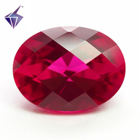 Rubis rouge de laboratoire, taille octogonale, pierre précieuse non montée, 5 #   pour la fabrication de bijoux