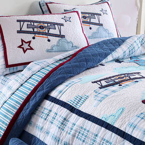 Chaud doux confortable dessin animé avion tissu brodé couette coton drap <span class=keywords><strong>de</strong></span> lit pour enfants drap <span class=keywords><strong>de</strong></span> lit ensemble <span class=keywords><strong>de</strong></span> literie - Product Image 4