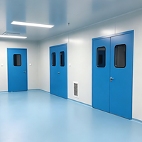 Porte battante industrielle en acier inoxydable, hermétique et hygiénique, pour laboratoire, salle blanche, atelier, passage, installation