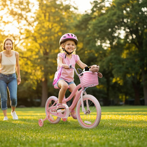 Pretty Pink Colors Bicicleta para niños 12 14 <span class=keywords><strong>16</strong></span> pulgadas con cesta Radios coloridos y asiento trasero para niñas - Product Image 5