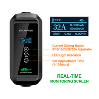 Nouveau chargeur de voiture portable 22KW 32A 3 phases IEC 62196 SAE J1772 Type 2 GBT CEE RED Plug