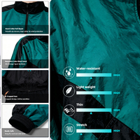 OEM ODM Jaket Olahraga Pria Retro Warna Blok dengan Desain Kerah Tegak Tahan Angin Anti Air Bernapas