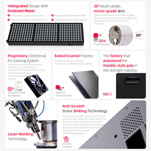 جهاز AZURE للعلاج بالضوء الأحمر للجسم بالكامل مع 300 مصباح LED، نوع قائم بذاته، قابس أمريكي، للاستخدام المنزلي، لوحة تجميل AL1500 - Product Image 3