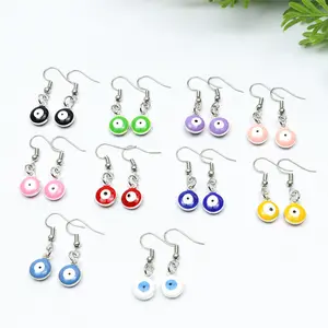 New turkey style eye earrings jewelry women ename evil eye hoop earrings