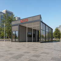 Bâtiment commercial préfabriqué en acier sur mesure, conteneur modulaire, atelier de réparation automobile, salle d'exposition avec mur-rideau en verre