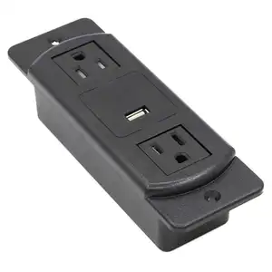 OSWELL safety us electrical flush mounted dual TR power outlet furniture power outlet strip with single USB charger port