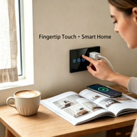 NOVSKI Interrupteur intelligent WiFi Tuya double 16A au design moderne et prise allemande pour la maison