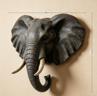 Sculpture personnalisable en forme d'éléphant BZY pour la décoration murale de la maison, grande sculpture en résine pour les murs extérieurs des bâtiments