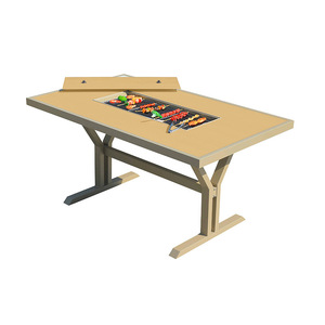Table de barbecue extérieure en aluminium moulé avec grill, design moderne pour jardin, cour, patio, ensemble de meubles résistant aux intempéries - Product Image 1