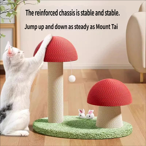 LKS Little Mushroom Red, Pequeño Árbol para Gatos y Poste <span class=keywords><strong>Rascador</strong></span>, Duradero, Resistente a los Arañazos, Juguete para Gatos que No Desprende Pelos - Product Image 2
