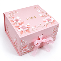 Boîte magnétique pliable rose, boîte à bijoux cadeau, boîte rigide pliable personnalisée pour l'emballage de bijoux de luxe