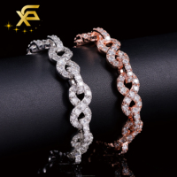 Infini Style 9mm 13mm Diamant Collier Argent S925 VVS pour Hommes Femmes Bijoux Fins Chaîne Cubaine Moissanite