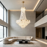Nouveau Lustre de Plafond Français Élégant Haut de Gamme, Style Luxe, Idéal pour Duplex, Espaces Ouverts, Villas, Combles et Escaliers Ouverts