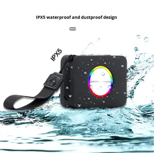 Mini Küçük Ses Kutusu Yüksek Kaliteli Açık Hava Taşınabilir Subwoofer Su Geçirmez LED Işıklı Kablosuz Hoparlör - Product Image 4