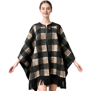 <b>Women</b> Maillard Style Leopard <b>cloak</b> with Tassel Vintage Zebra Open Front Shawl Casual Batwing Cape for Show Friend Gathering - Product Image 2