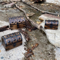 Boîte à souvenirs de coffre au trésor en bois de pirate