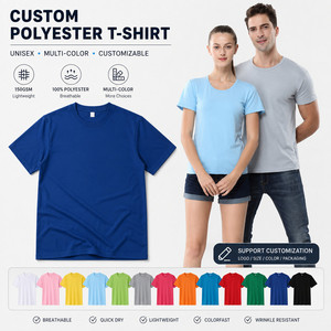 T-shirt unisexe à manches raglan anti-rides avec logo personnalisé, 100 % polyester, 150 GSM, séchage rapide, respirant, pour l'entraînement sportif (vente en gros) - Product Image 1