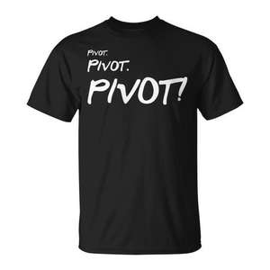 Camiseta Pivot Friends negra con cuello redondo para adultos talla M L XL XXL - Product Image 1