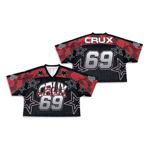 Camiseta de fútbol americano de malla juvenil personalizada Boxy Fit sublimación diseño de impresión de ropa de fútbol - Product Image 3