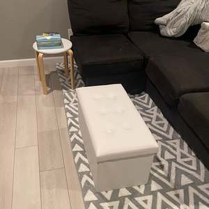 76*38*38CM <b>Outdoor</b> Bench with Storage Faux Leather Footrest Couch for Living Room - Product Image 1