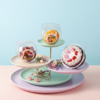 Boîte d'emballage transparente pour gâteaux et desserts en PET écologique jetable, conteneur en plastique personnalisable pour aliments