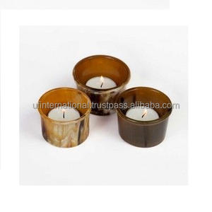 Buffalo Horn <b>Candle</b> Holder <b>Candle</b> Stick with Customized Size <b>Cheap</b> Price with 3 Pieces and Baby Party Use - Product Image 2