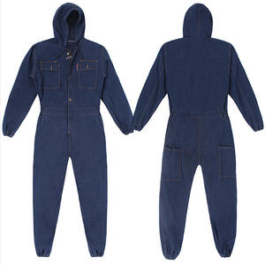 Vêtements <span class=keywords><strong>de</strong></span> protection pour soudeurs sur mesure pour hommes, combinaison en denim à capuche réfléchissante, combinaison <span class=keywords><strong>de</strong></span> travail épaisse pour soudeurs - Product Image 5