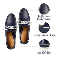 Choozi vente en gros de chaussures bateau décontractées en cuir véritable de qualité pour hommes avec talon anti-coup de pied