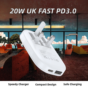 2025 Phong Cách Mới 20W 3 Pins Anh Ultra-Mỏng Có Thể Gập Lại Travel Adapter Cắm Đối Với iPhone Samsung - Product Image 2