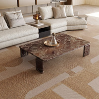 Table basse rectangulaire en marbre, design minimaliste moderne et luxueux pour villa, salon, modèle SGM1016