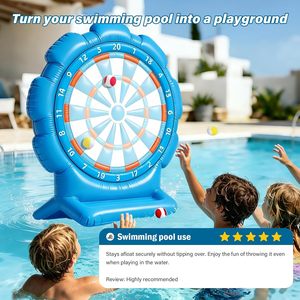 Jeu de fléchettes gonflable bleu pour piscine avec balles collantes - Product Image 6