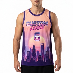 Hochwertiges, individuell bedrucktes, ärmelloses Basketball-Trikot-Set mit elastischen Shorts aus atmungsaktivem Polyester, personalisiert. - Product Image 5