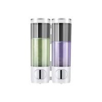 Distributeur Mural Double à Pompe pour Douche – Sans Perçage – Support Shampoing et Après-Shampoing pour Gel Douche Liquide Salle de Bain