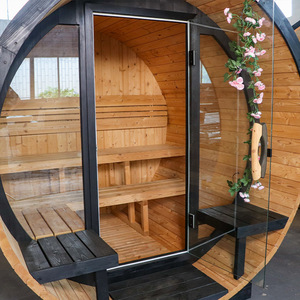 Sauna en tonneau sec traditionnel de luxe en bois massif de haute qualité pour 4-6 personnes sur mesure pour centre de récupération - Product Image 4