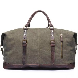 Échantillon Gratuit – Sac de Voyage XL en Toile avec Finition en Cuir Véritable – Sac Fourre-tout, Sac de Week-end, Sac à Bandoulière, Sac de Nuit, Sac de Cabine - Product Image 1