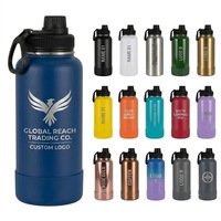 Bouteille d'eau isotherme à large ouverture, double paroi en acier inoxydable, gourde de sport 18oz 32oz 40oz avec bouchon à vis