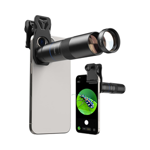 Objectif Téléobjectif HD Haute Puissance 10X pour Smartphone, Double Objectif Télé-Maro 2-EN-1 pour Téléphone Portable avec Clip Universel - Product Image 1