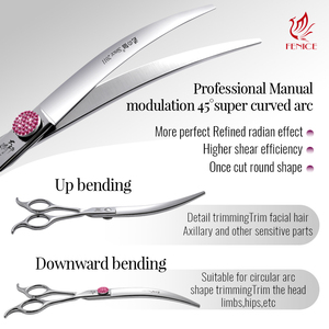 กรรไกรตัดขนสัตว์เลี้ยง Fenice Pink Diamond Screw <span class=keywords><strong>Super</strong></span> <span class=keywords><strong>Pet</strong></span> แบบโค้ง ขนาด 6.5/7.5 นิ้ว กรรไกรตัดแต่งขนสัตว์เลี้ยงแบบโค้ง - Product Image 4