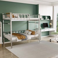 Cadre de lit en acier inoxydable avec tiroirs Design King Size Lit à deux étages en métal pour étudiants