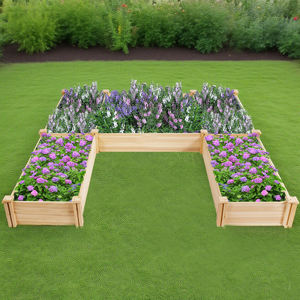 Lit de jardin surélevé en bois jardinière divisible extérieur plantation de fleurs surélevées jardinières <span class=keywords><strong>hors</strong></span> <span class=keywords><strong>sol</strong></span> légumes pelouse cour Patio - Product Image 1