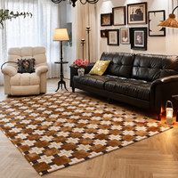 Vente directe d'usine, tapis en acrylique à poils longs, design classique minimaliste géométrique, tissé à la main, pour la décoration de la maison