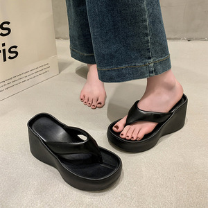 Flip Flop Summer High Quality Thick Sole Thong Spring Shoes Women's Wedge Platform Sandals - Product Image 6