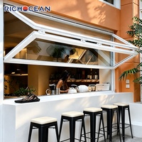 Fenêtres pliantes en aluminium RICHOCEAN AS2047 Cafe, résistantes aux chocs, économiseuses d'énergie, avec verre de sécurité feuilleté