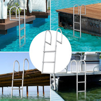Échelle de bateau en acier inoxydable et aluminium pour yacht, échelle droite pour ponton, escalier marin 4/5 marches, pédale de 30 cm