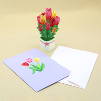 Mini Ramo de Flores de Papel Hecho a Mano de Lujo Personalizado Gratuito, Flor de Papel Tu;ip