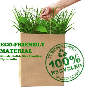 Sacs en papier kraft personnalisés avec logo imprimé, grande capacité, écologiques, durables, pour l'emballage des courses - Product Image 3
