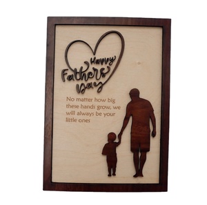 Bán buôn khung gỗ hiển thị cha và con trai khung sáng tạo đôi hai mặt cổ điển hình ảnh cổ điển khung gỗ - Product Image 1