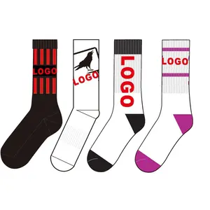 custom logo athletic sport crew socks wholesale high quality cotton elite basketball custom compression socks